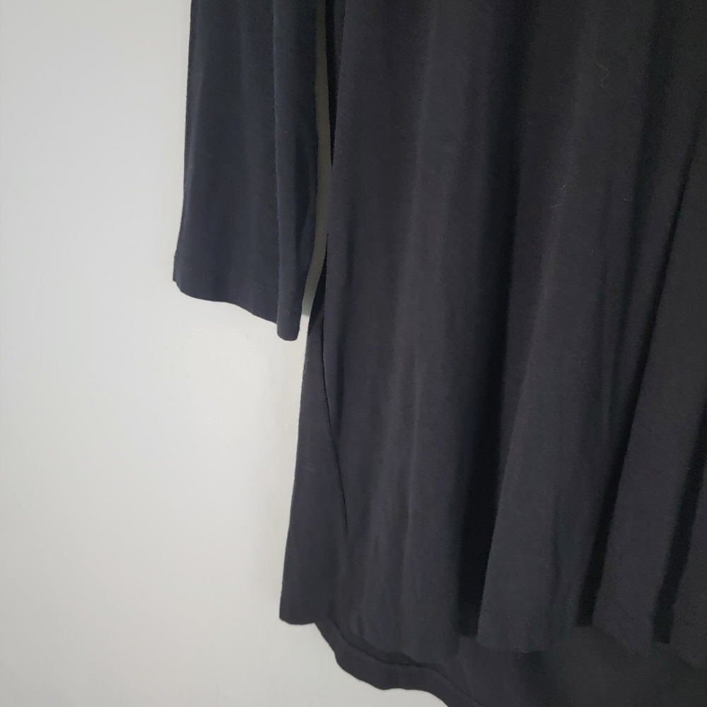 GIVENCHY Black Drape Embellished Top Sz M 3/4 Sleeve Goth Fairy Grunge Luxury - Picture 7 of 12